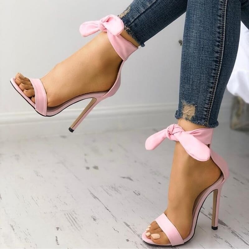 Sandália Salto Camurça Lace Up-Vittore Modas