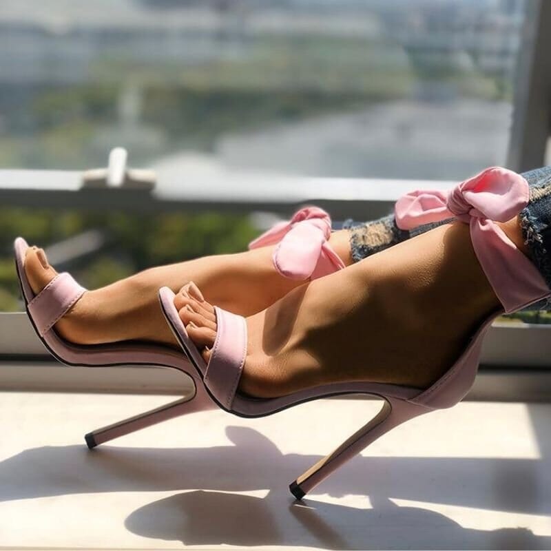 Sandália Salto Camurça Lace Up-Vittore Modas