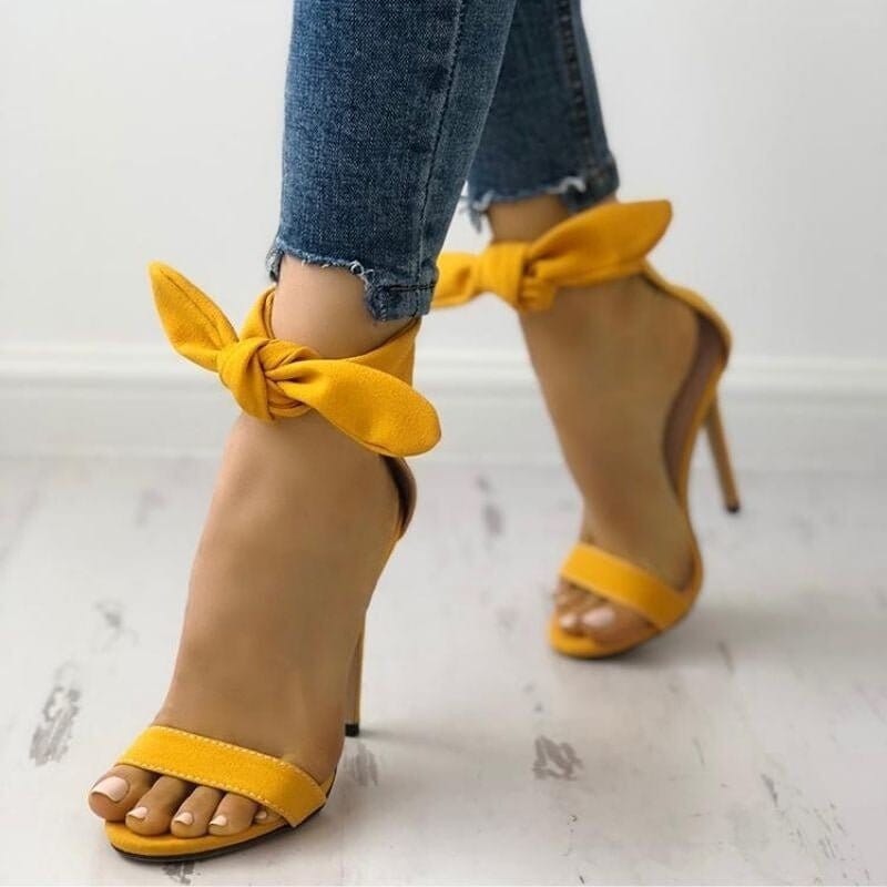 Sandália Salto Camurça Lace Up-Vittore Modas
