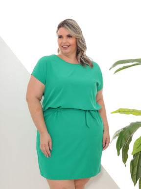 Vestido Plus Size Curto Liso