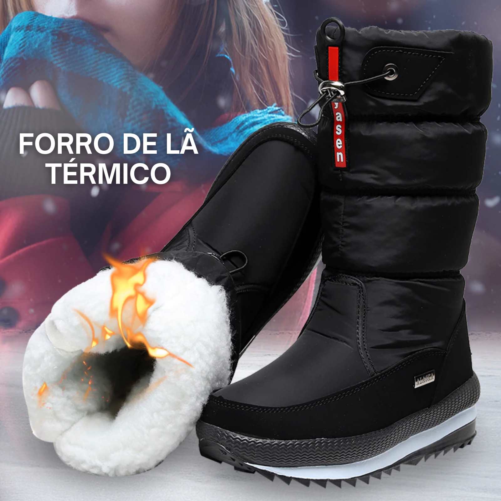 Bota Feminina de Inverno Impermeável Peluciada - Vittore Yvette-Vittore Modas