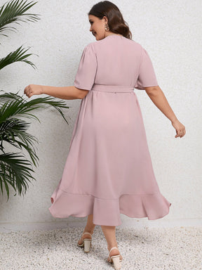 Vestido Plus Size Midi Envelope Liso