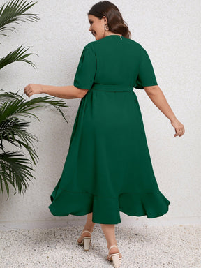 Vestido Plus Size Midi Envelope Liso