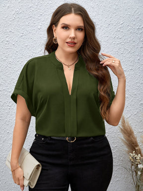Blusa Feminina Manga Curta Asa de Morcego Plus Size-Vittore Modas