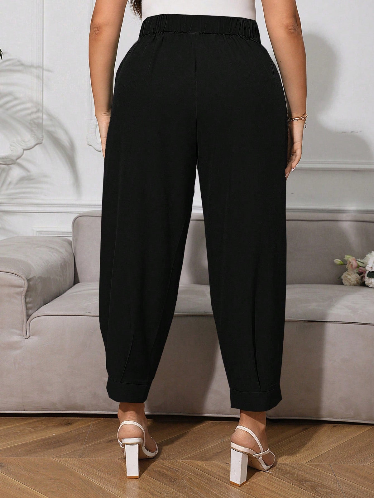 Calça Jogger Plus Size Cintura Alta Feminina