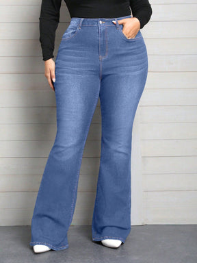 Calça Jeans Flare Feminina Plus Size-Vittore Modas
