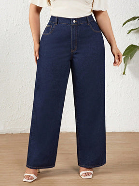 Calça Jeans Reta Feminina Plus Size-Vittore Modas