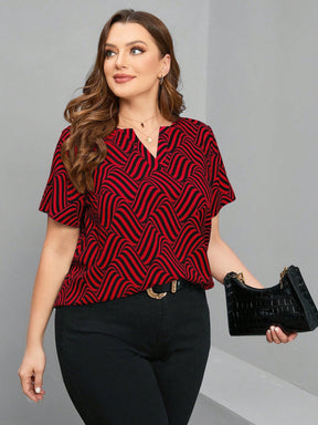 Blusa Feminina Manga Curta com Lapela Plus Size