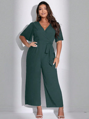 Macacão Feminino Plus Size Liso Elegante-Vittore Modas