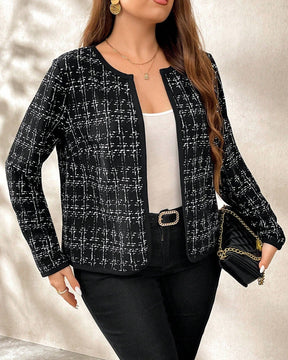 Casaco Feminino Plus Size Xadrez-Vittore Modas