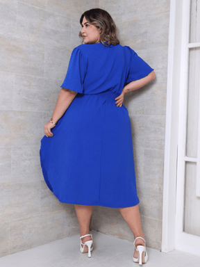 Vestido Midi Plus Size Transpassado Duna