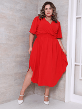 Vestido Midi Plus Size Transpassado Duna