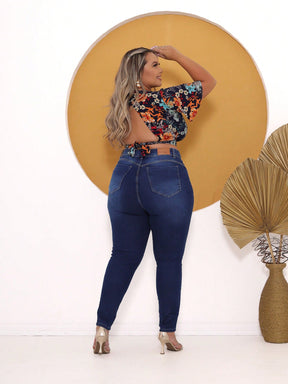 Calça Jeans Skinny Feminina Plus Size-Vittore Modas