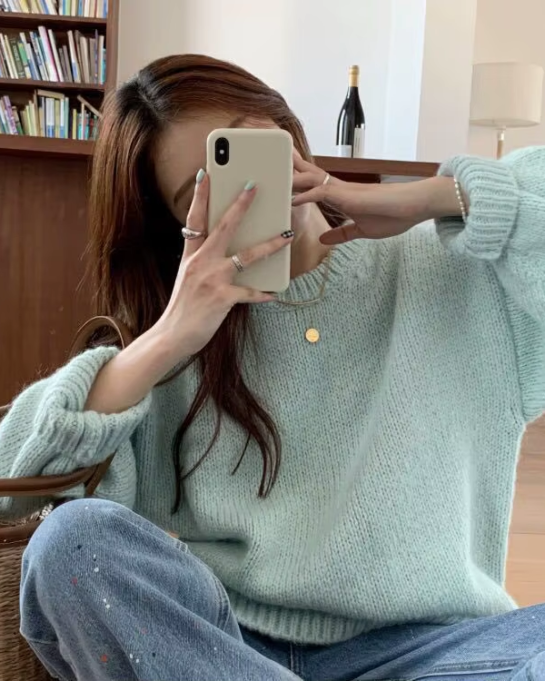 Suéter Feminino Vittore Angel em Tricot Oversized com Modelagem Solta e Gola  Redonda