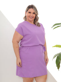 Vestido Plus Size Curto Liso-Vittore Modas