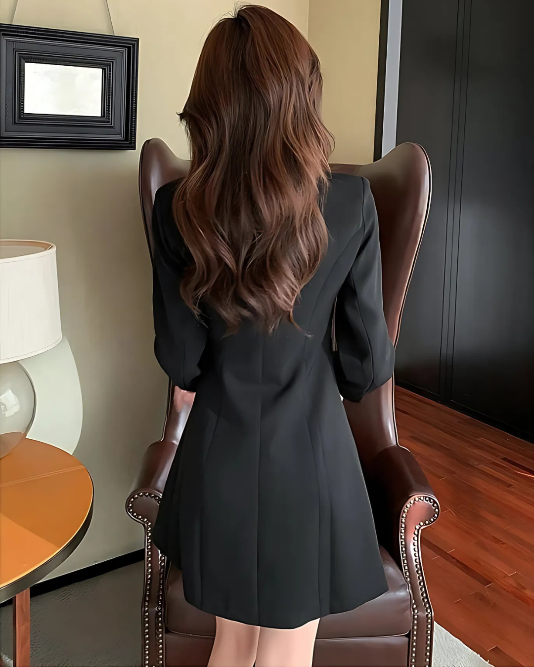 Blazer Vittore Annabely Longo com Cinto Ajustável e Detalhe Lateral Plissado