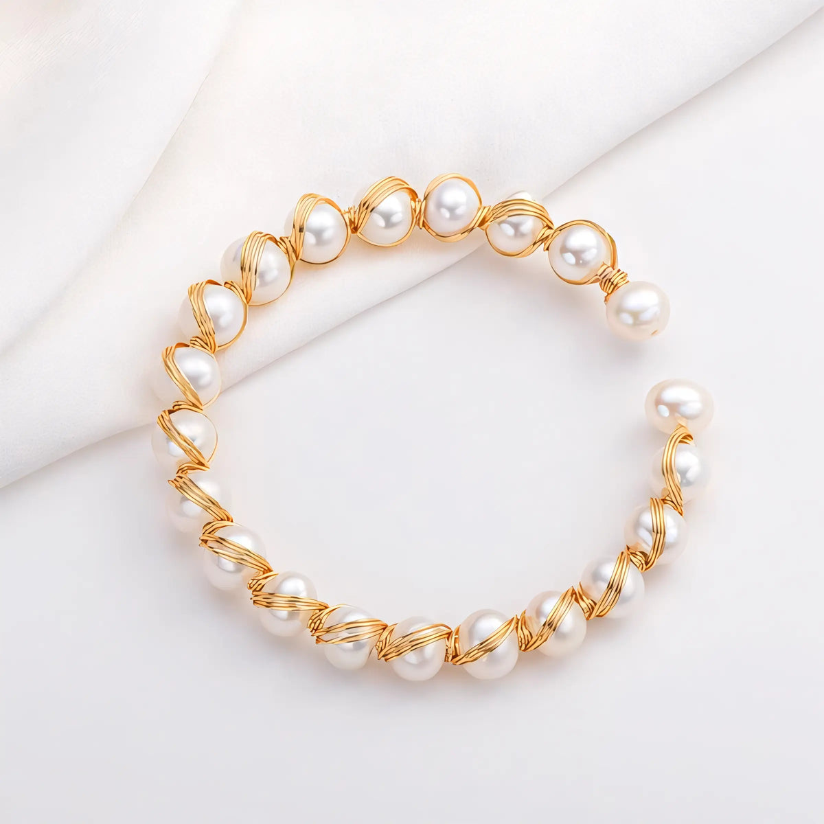 Pulseira Com Pérola de Água Doce Ouro 14k-Vittore Modas