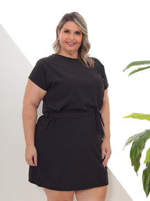 Vestido Plus Size Curto Liso-Vittore Modas