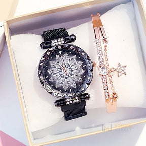 Relógio Feminino Quartz Flower Diamond-Vittore Modas