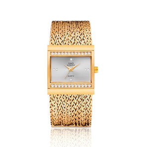 Relógio Feminino Dourado Luxo Style G&D Original-Vittore Modas