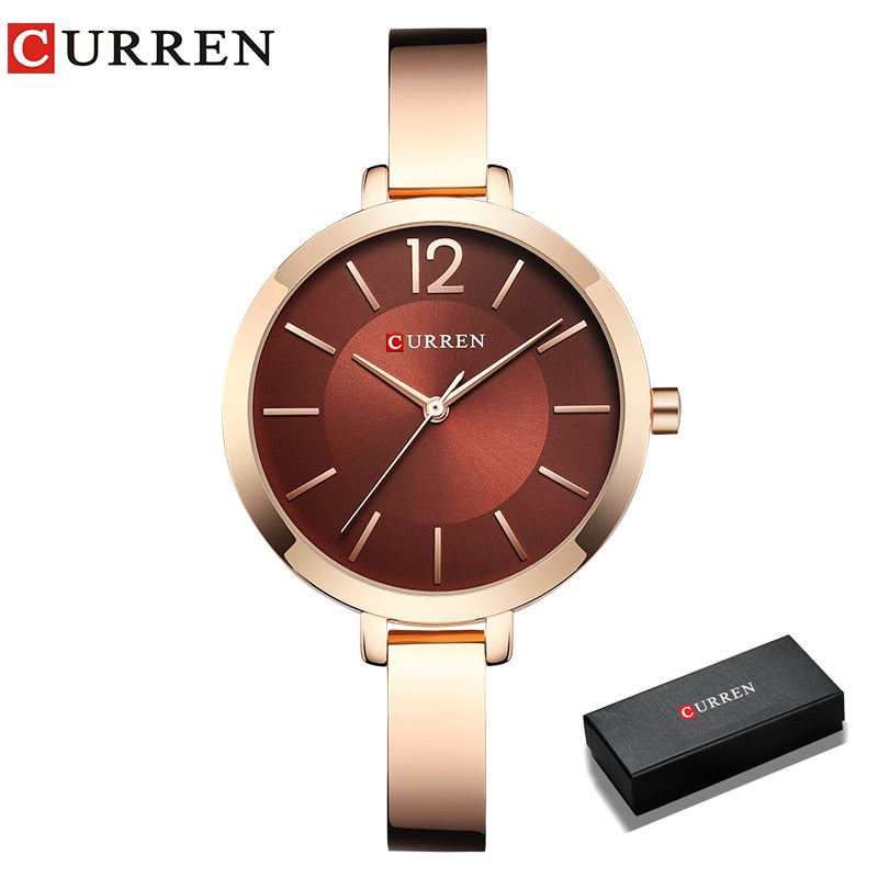 Relogio Feminino Curren Gold Style Original-Vittore Modas