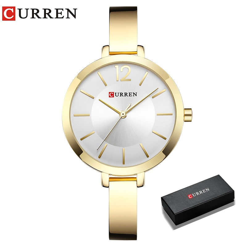 Relogio Feminino Curren Gold Style Original-Vittore Modas