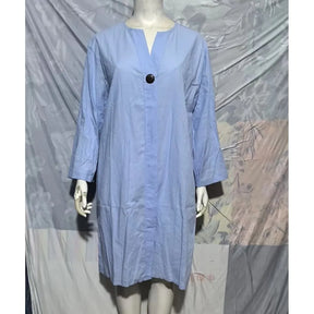 Vestido Tirana - Casual com Decote em V com Fenda Lateral - CONFORT V13