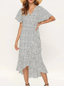 Vestido Feminino Aline Decote em V Estampa Floral-Vittore Modas