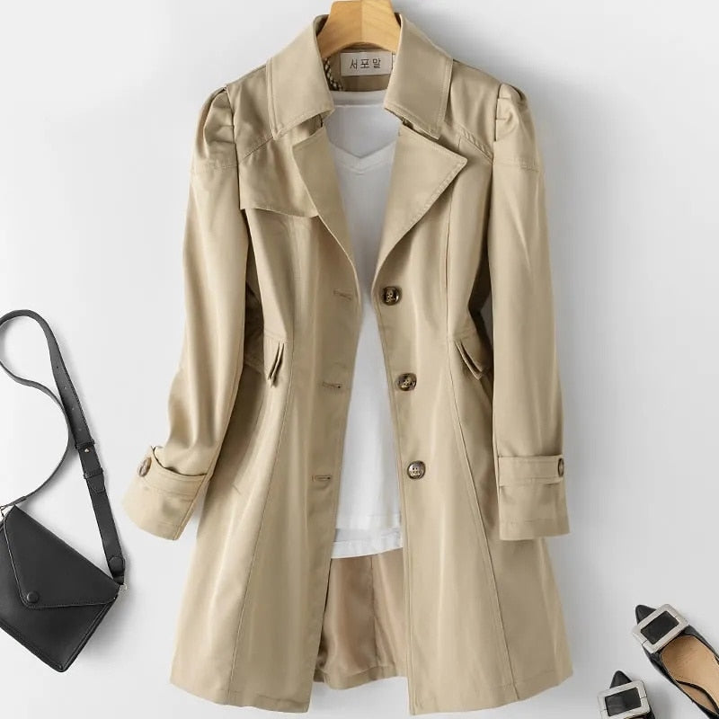 Casaco Feminino Trench Coat Alongado