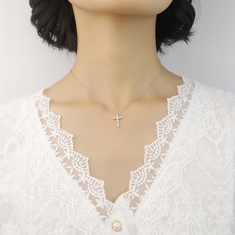 Colar Feminino Prata 925 Holy Cross-Vittore Modas