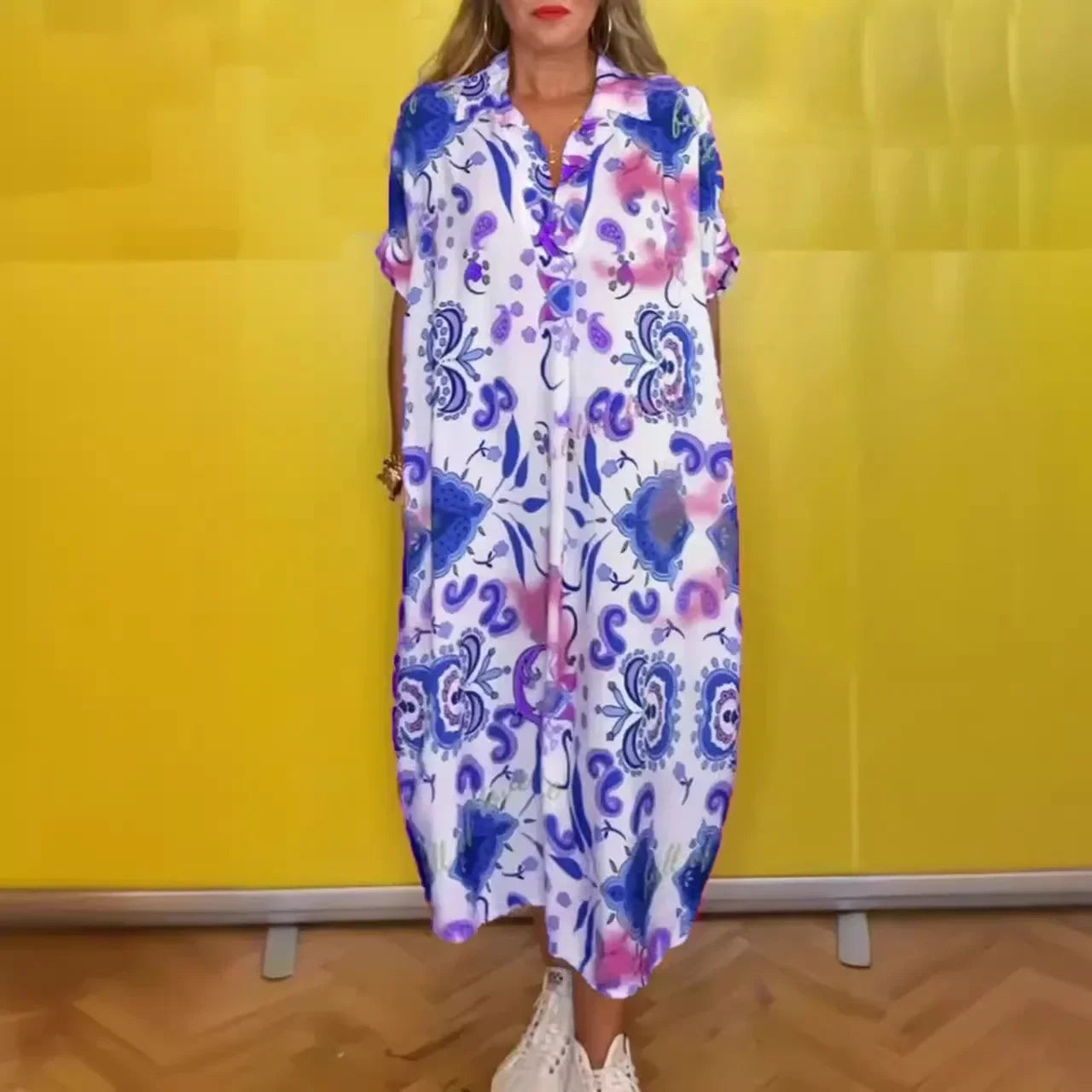 Vestido Lidia - Estampado - Super Leve e Solto Caimento Perfeito (Verão 2025)