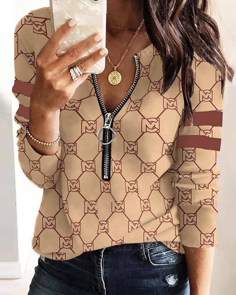 Blusa Casual Detalhe em Zíper Artemisia-Vittore Modas