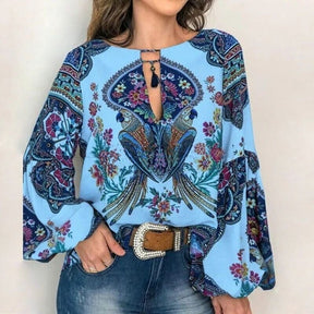 Blusa Floral Manga Bufante