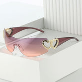 Óculos de Sol Feminino Vittore Heart 18K com Lentes UV-400 e Design Luxuoso