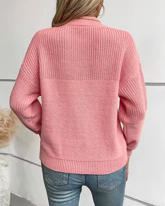 Suéter Feminino Vittore Luara, de Tricot com Manga Longa e Gola Redonda