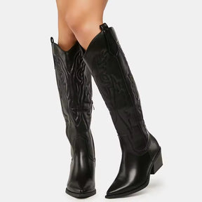 Bota Feminina Vittore Western Tombstone -Cano Longo com Salto Bloco