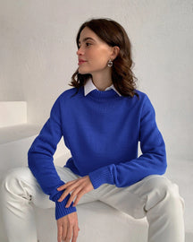 Suéter Feminino Vittore Luara Oversized com Gola Alta e Trama Lisa em Malha
