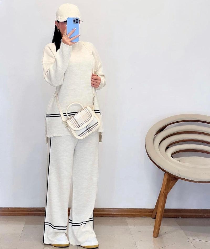 Conjunto Feminino Vittore Pulôver de Tricô com Manga Comprida