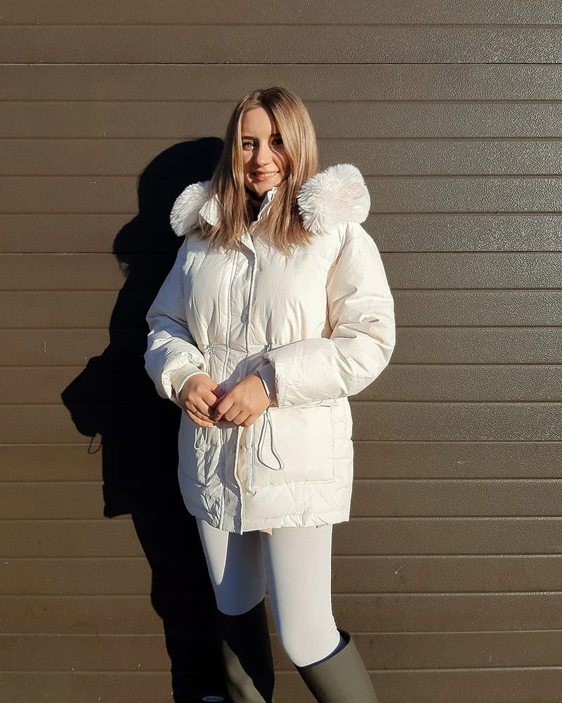 Casaco Feminino Vittore Mia de Inverno Acolchoado com Capuz