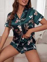 Pijama Americano Acetinado Floral