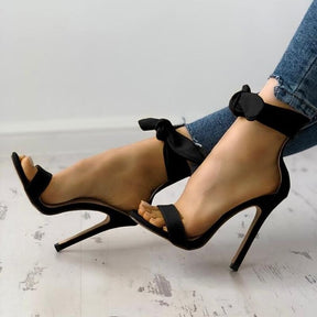 Sandália Salto Camurça Lace Up-Vittore Modas